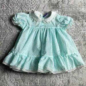 Vintage Fayette baby polkadot lace dress